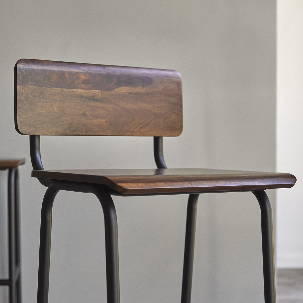 Talia Metal and solid sheesham Bar Chair Talia Metal and solid sheesham Bar Chair