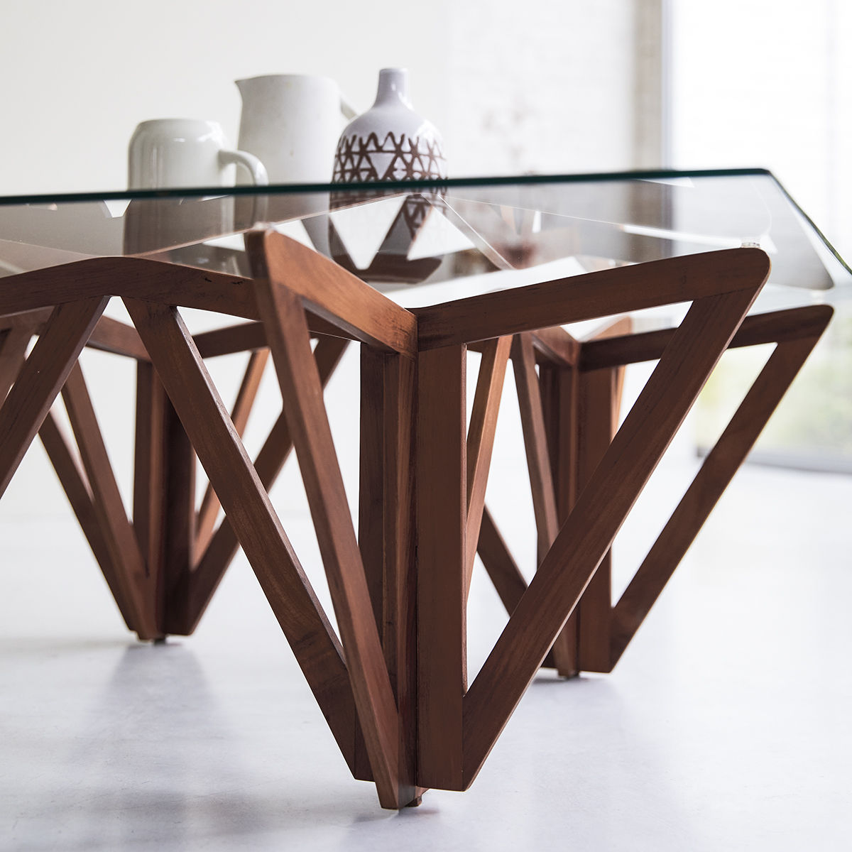 Tavolino in teak massello 100x100 Mona Tavolino in teak massello 100x100 Mona