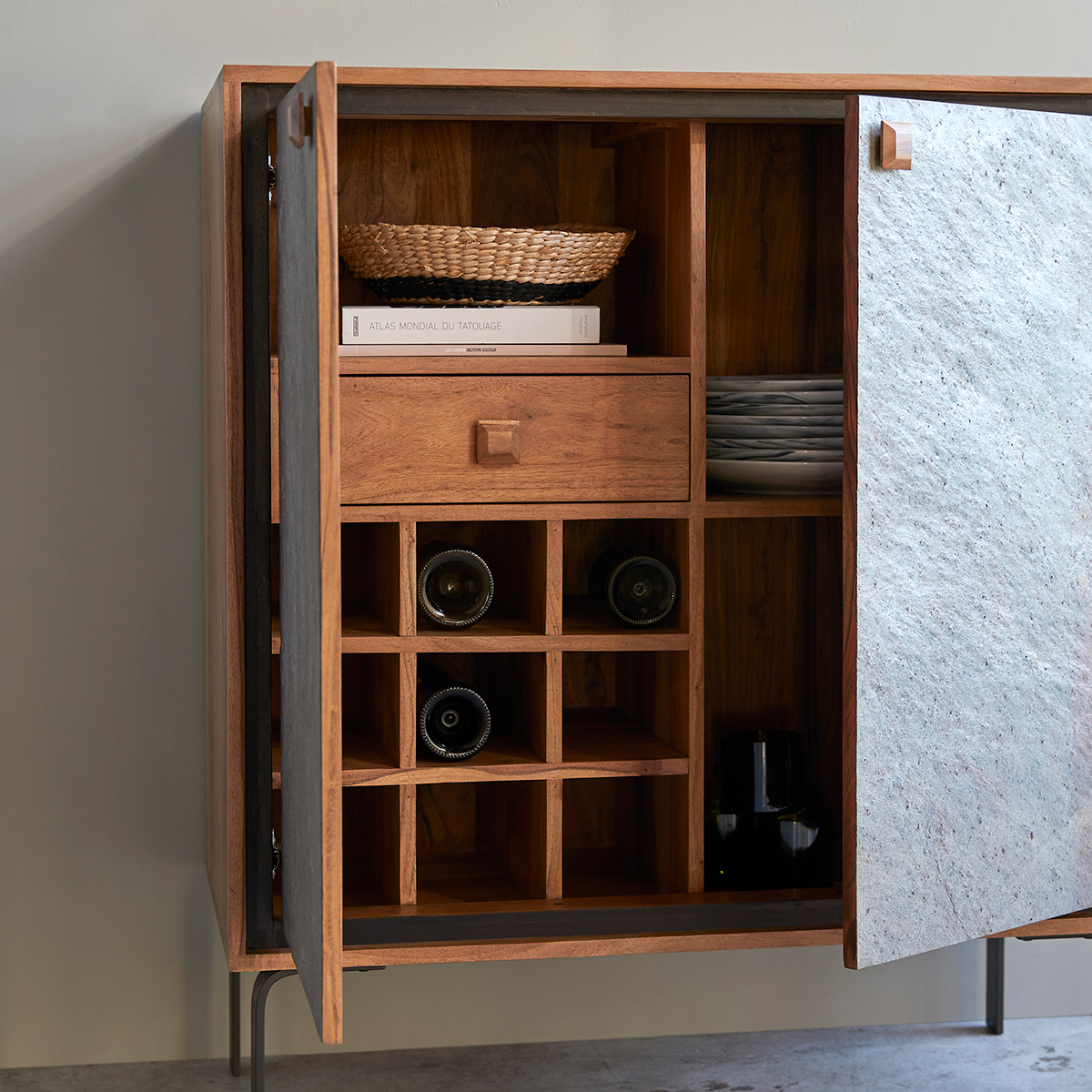 Temis acacia bar cabinet 90 cm Temis acacia bar cabinet 90 cm