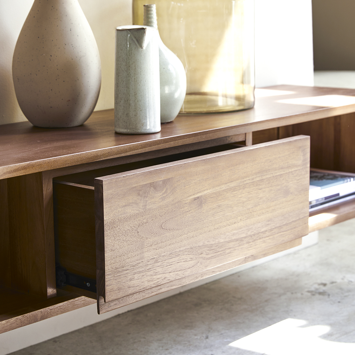 TV Schrank aus massivem Teakholz Circa 1 Schublade 160 cm TV Schrank aus massivem Teakholz Circa 1 Schublade 160 cm