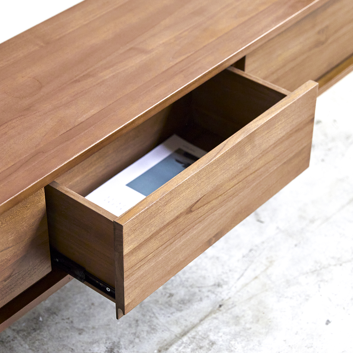 TV-Wandregal 160 Circa aus Teak 3 Schubladen TV-Wandregal 160 Circa aus Teak 3 Schubladen