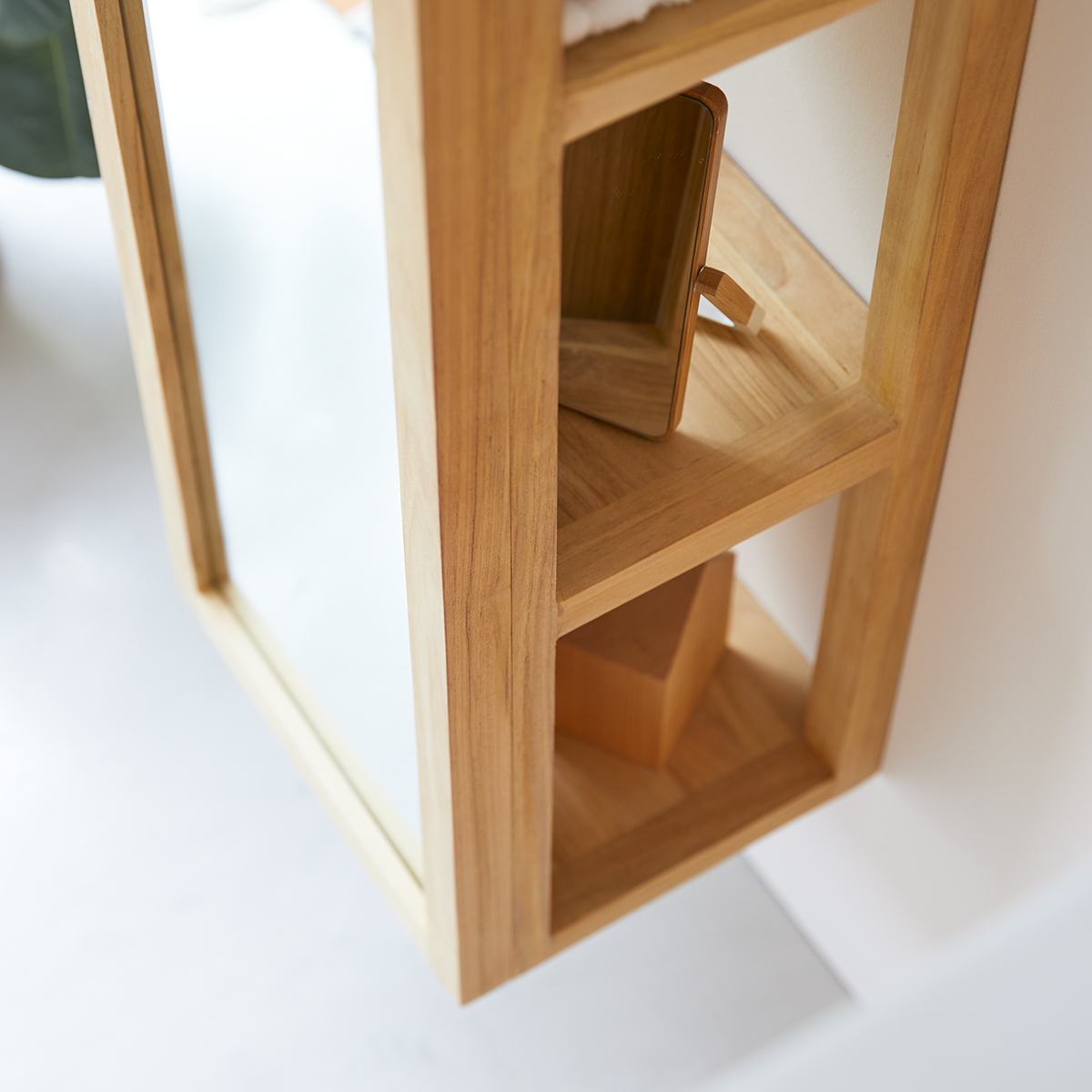 Twig solid teak Mirrored Column Shelf Unit 30 Twig solid teak Mirrored Column Shelf Unit 30