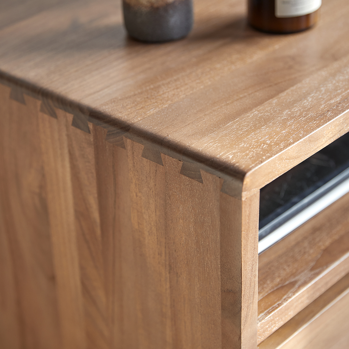 Twist solid teak Bedside Table Twist solid teak Bedside Table