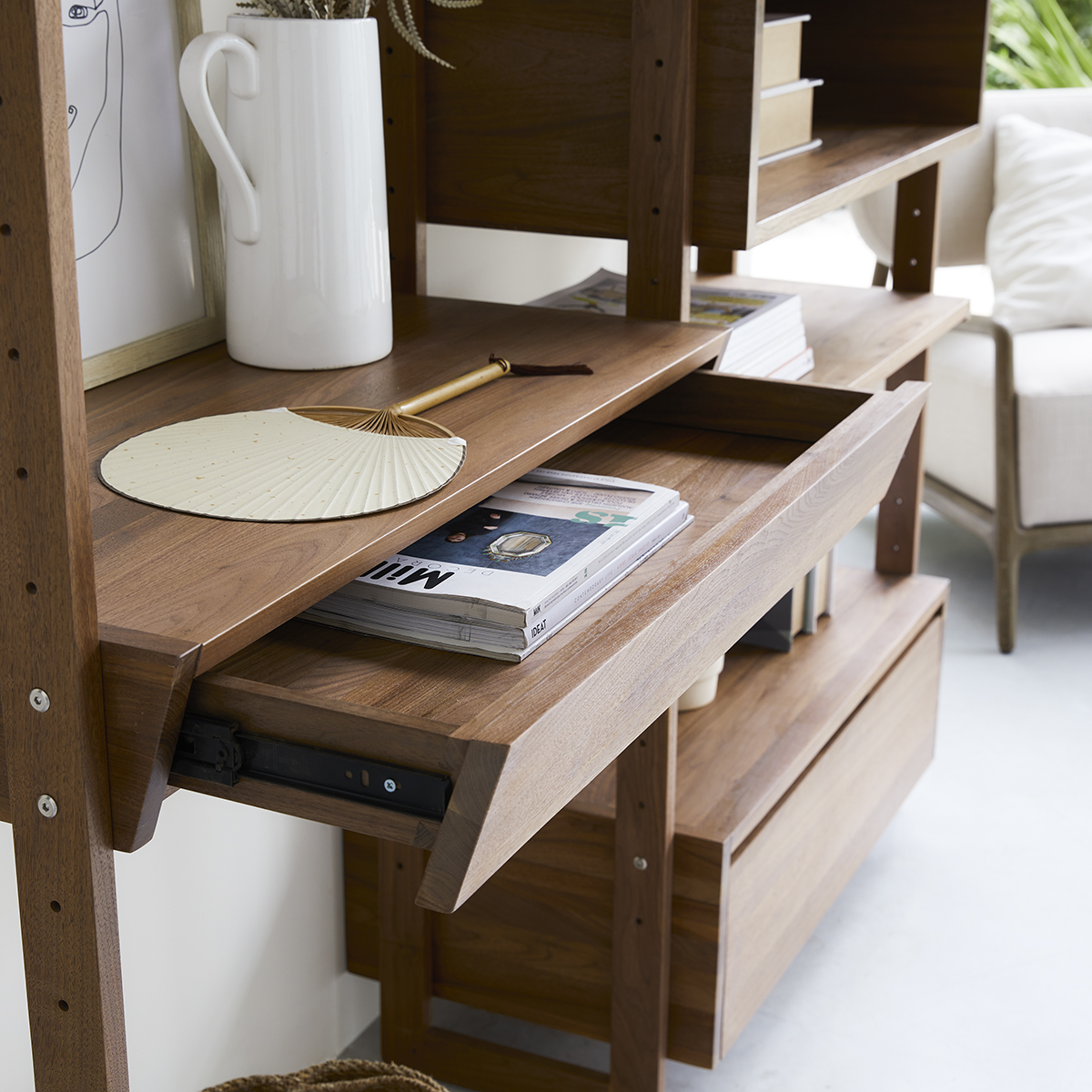 Wall solid walnut Bookcase 165x180 Wall solid walnut Bookcase 165x180