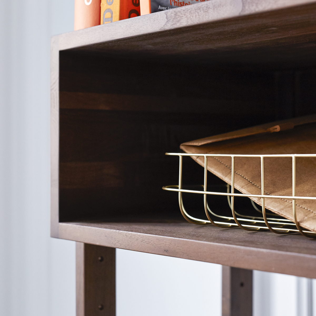 Wall solid walnut Bookcase 85x180 Wall solid walnut Bookcase 85x180