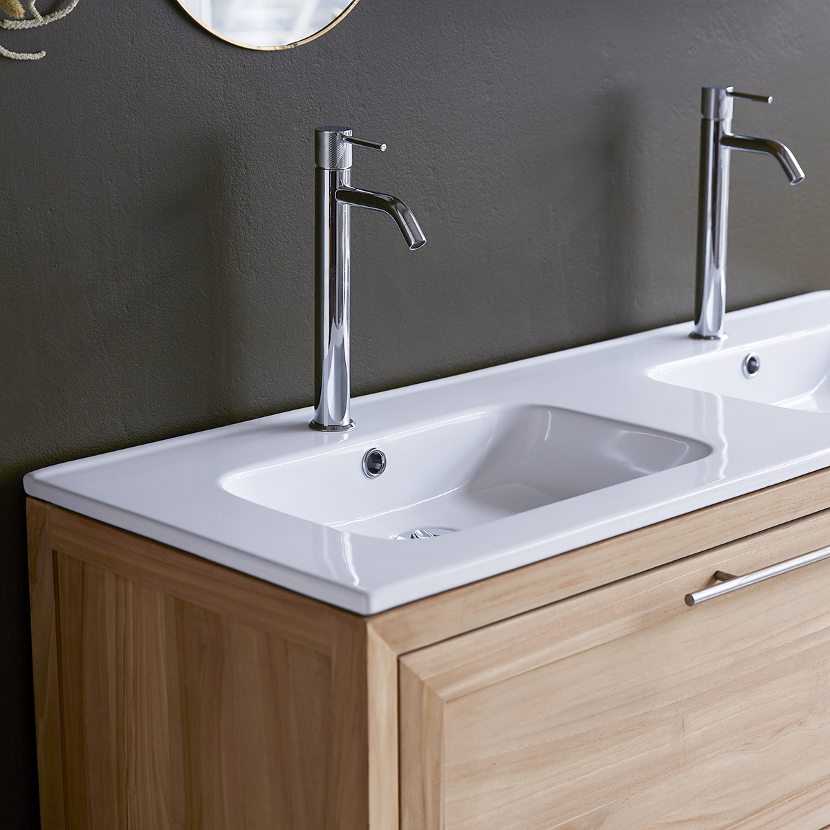 Wave solid teak and Ceramic Vanity Cabinet 120 Wave solid teak and Ceramic Vanity Cabinet 120